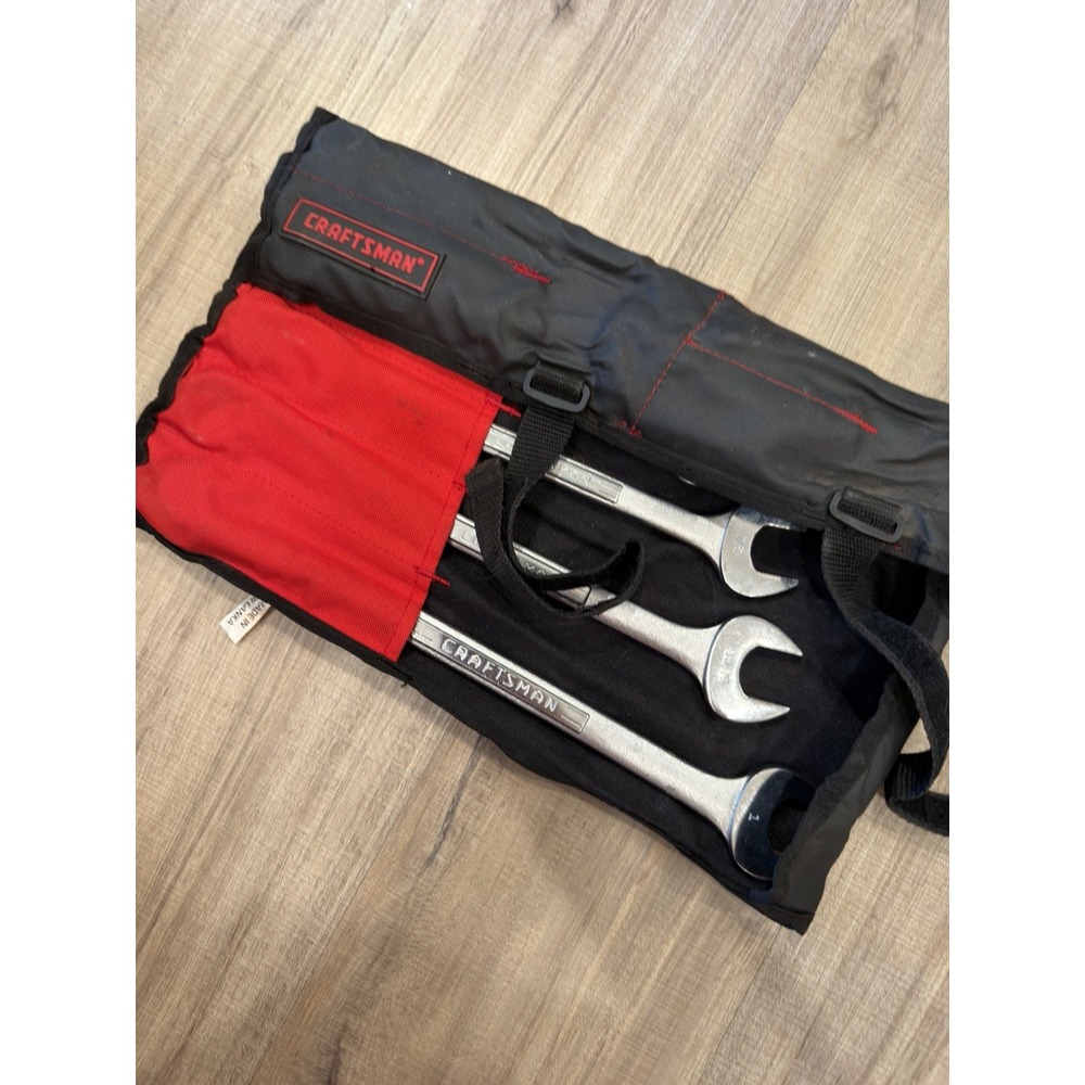 Craftsman 11 Piece SAE Combination Wrench Set With Tool Roll Storage Bag